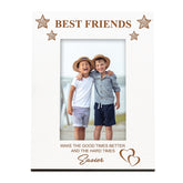 Best Friends White Engraved Wooden Photo Frame Gift